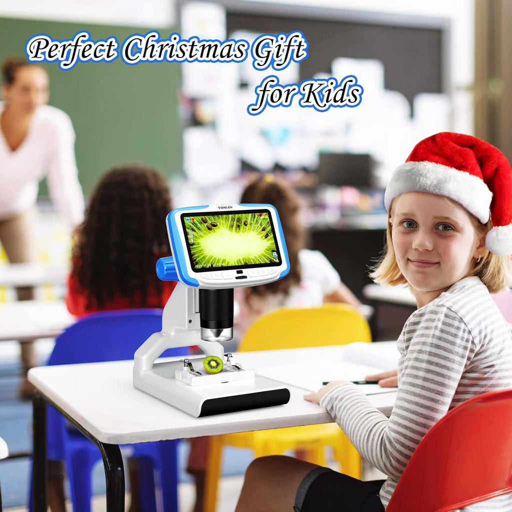 5'' LCD Kids Microscope 300X with 32GB SD Card K608