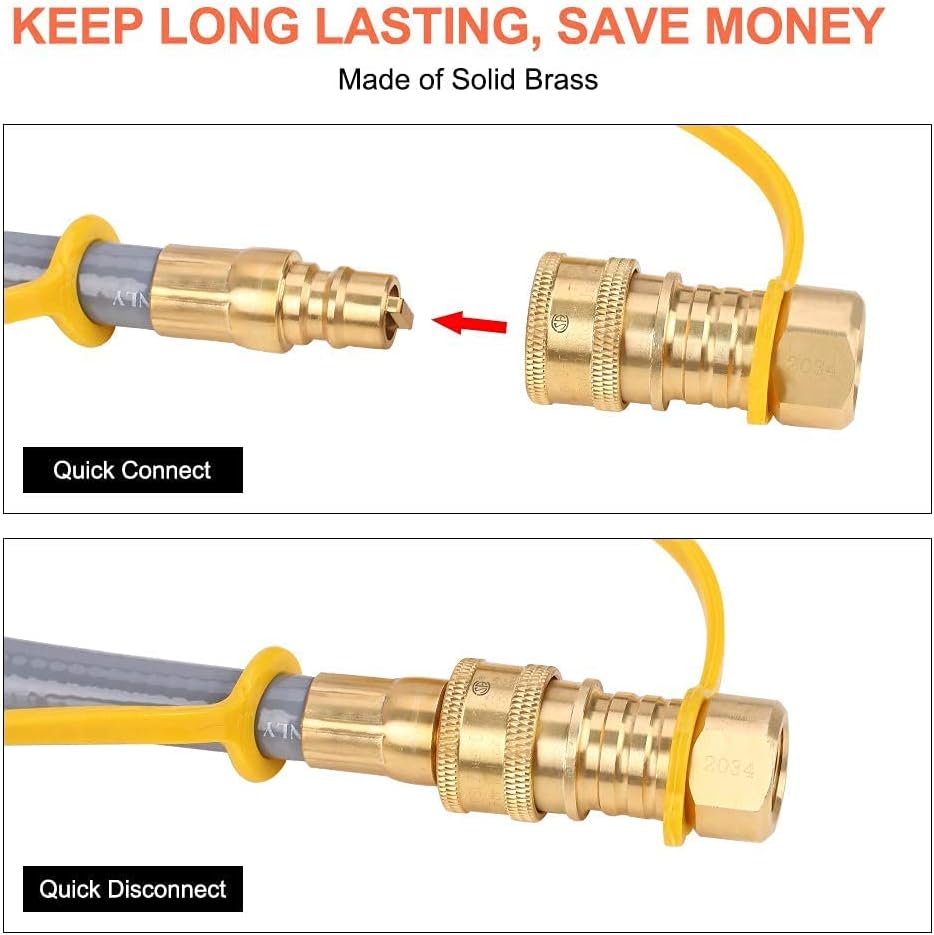 24 Feet 3/8 Inch Natural Gas Grill Hose with Quick Connect U82596