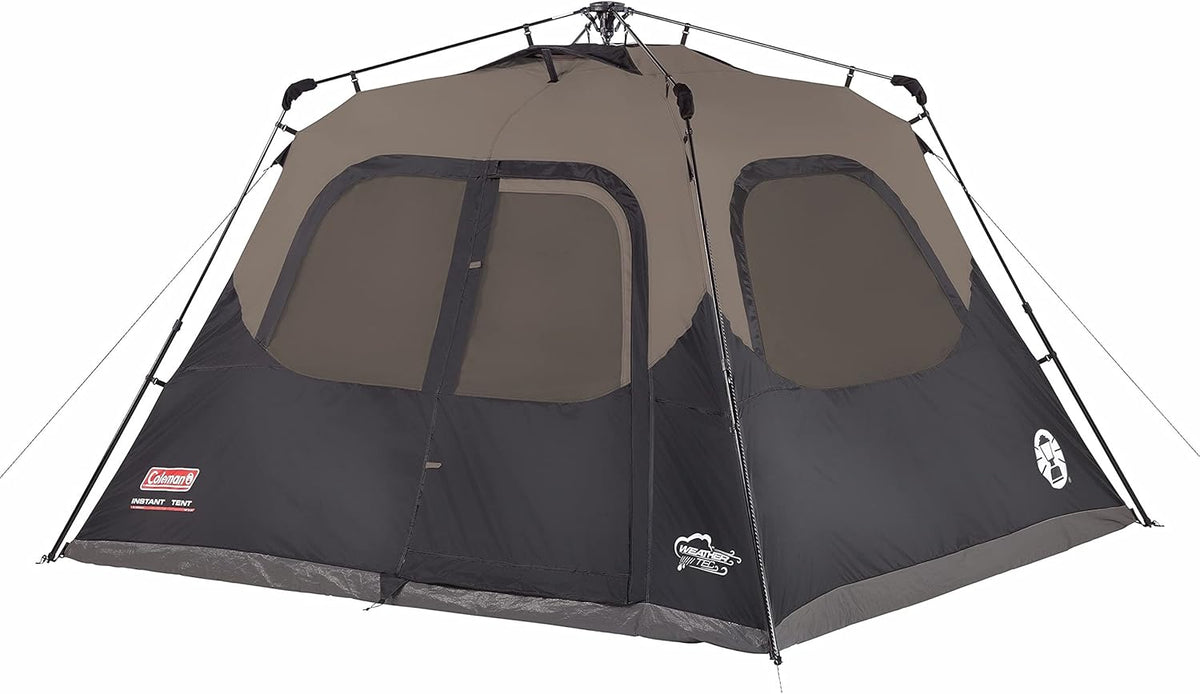 Brown/Black Instant Setup 6 Person Cabin Tent T217