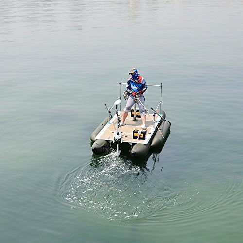 White 12V 55LBS 48inch Electric Bow Mount Trolling Motor with Remote Control L520648