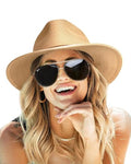 Wide Brim UV UPF 80+ Foldable Packable Straw Sun Hat G188