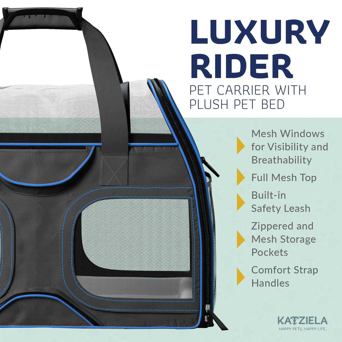 Pet Carrier with Removable Wheels and Double Telescopic Handle Q848