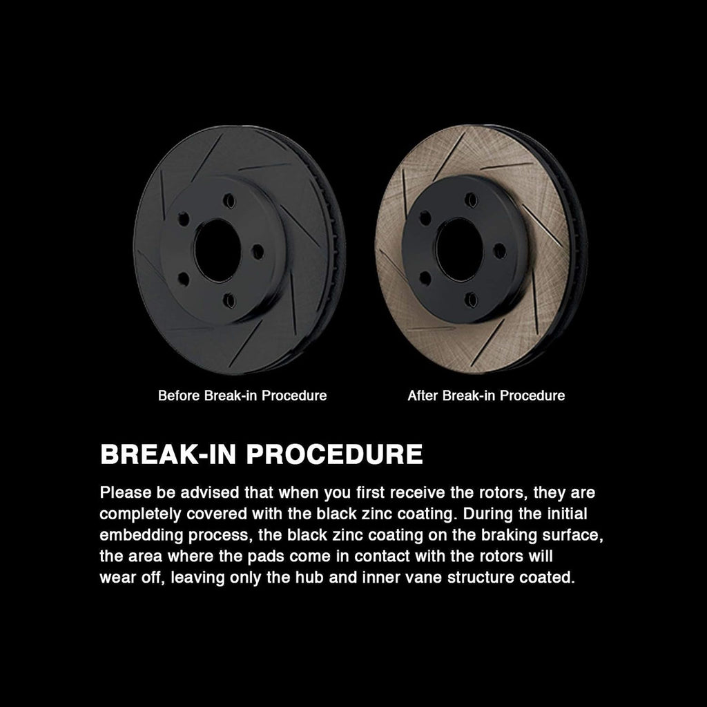 Black Zinc Slotted Brake Rotors D919