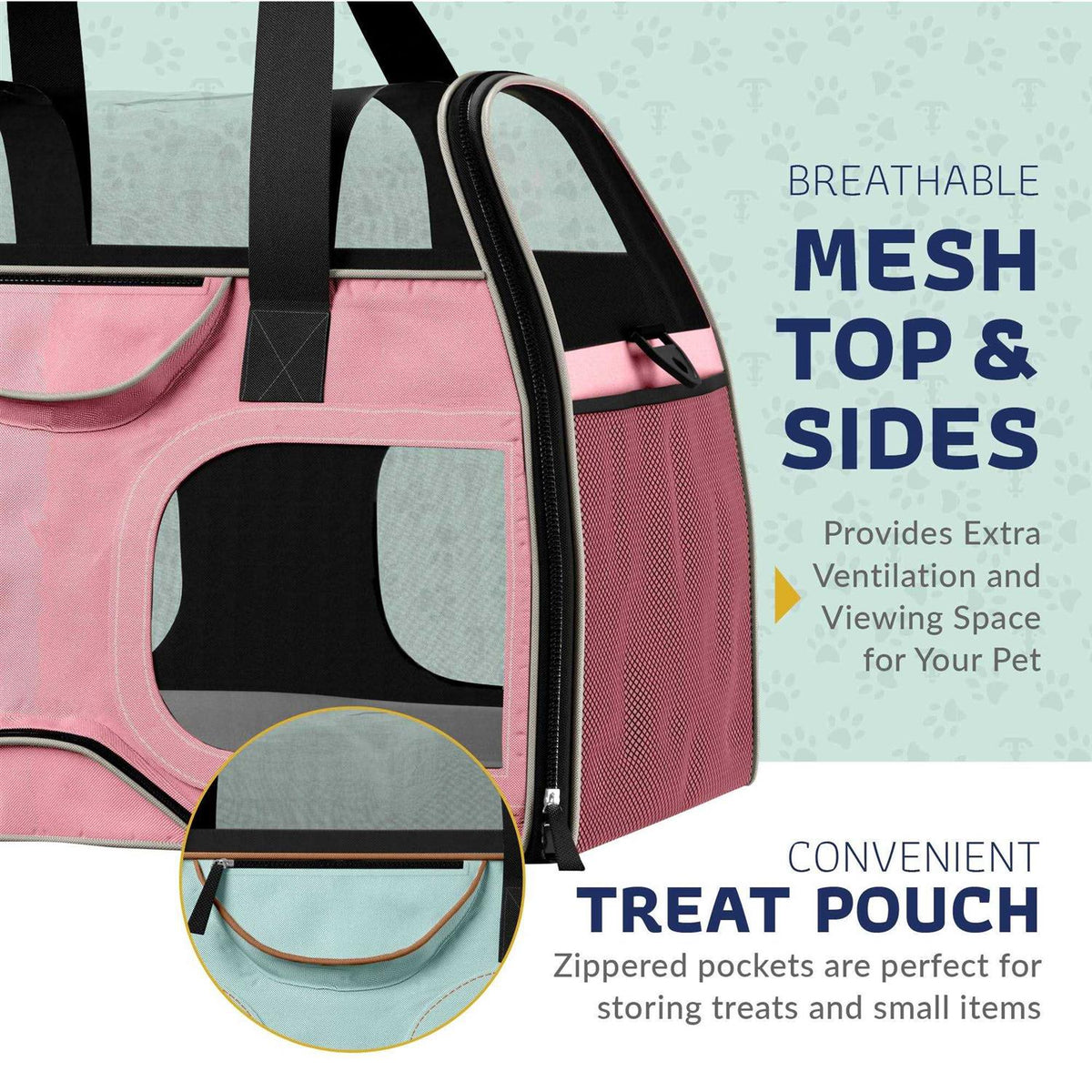 Pet Carrier with Removable Wheels and Double Telescopic Handle Q848