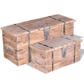 2 Piece Acacia Wood Storage Chest Set I4979