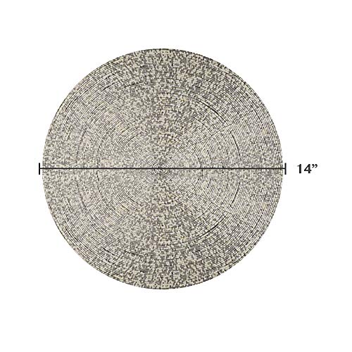 14" Gold Beaded Round Fabric Placemat G623086