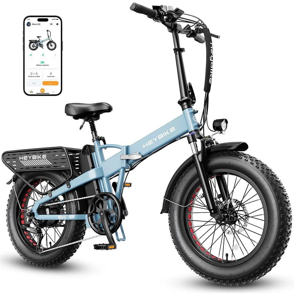 20×4 Fat Tire Folding Electric Bike with 48V 12.5AH Removable Battery M120