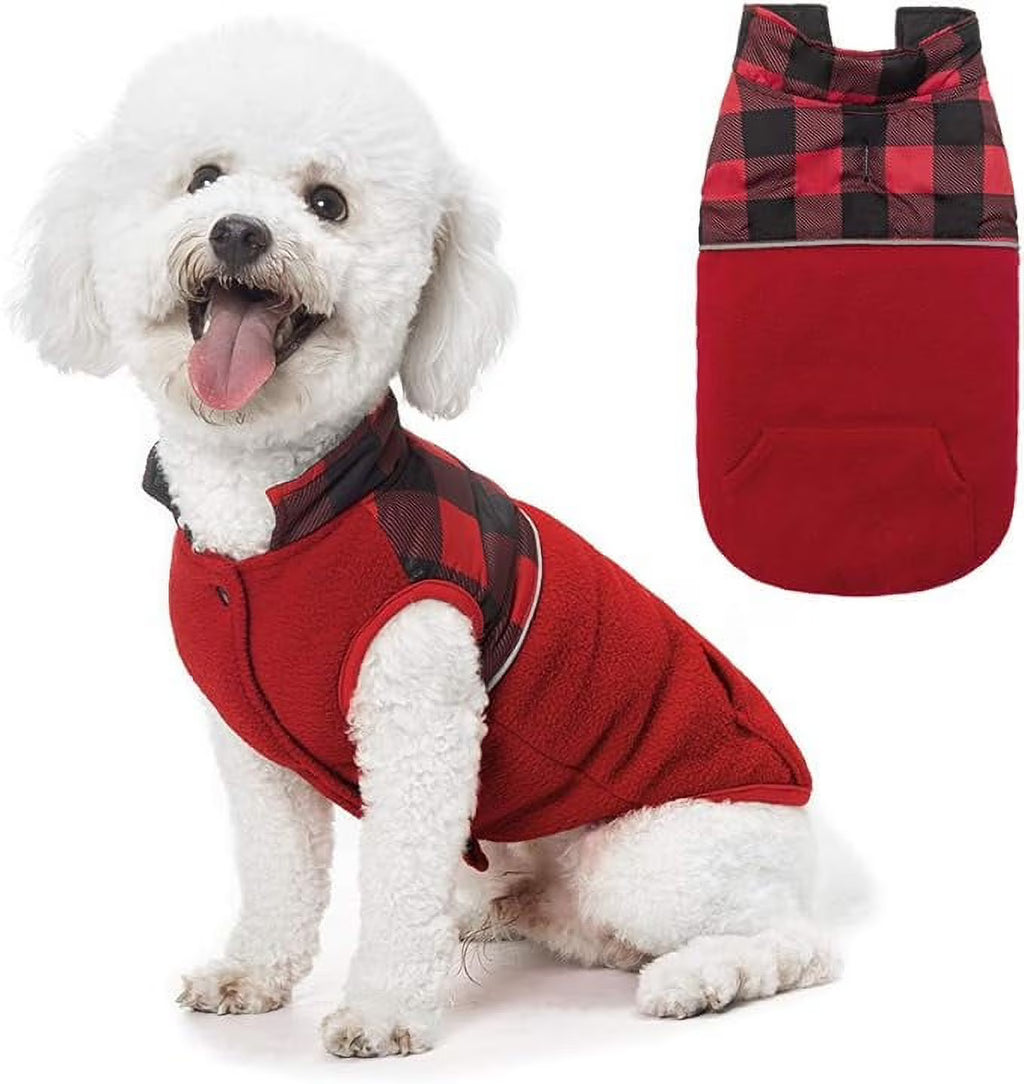 Reversible Polar Fleece Dog Vest Winter Coat with Water-Proof Side V914