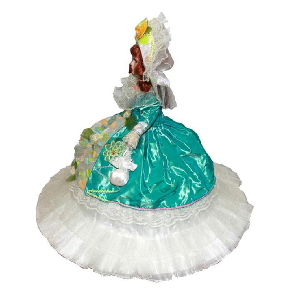45cm Victorian Porcelain Doll with Umbrella Dress & Hat Y9991
