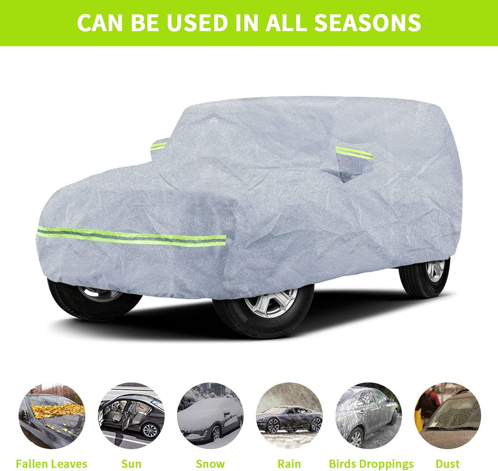 7 Layers Car Cover with Windproof Strap & Driver Door Zipper T61513