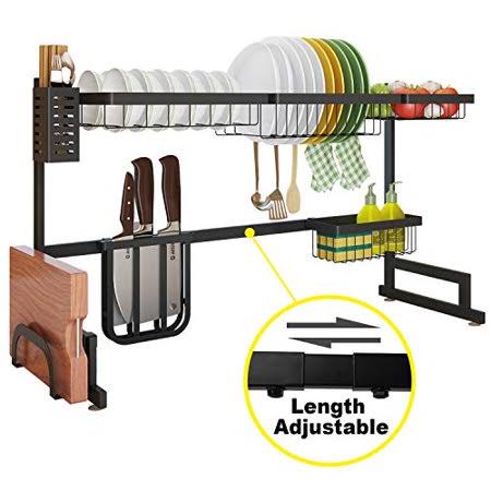 Length Adjustable Stainless Steel Over Sink Rack 2 Tier Shelf J685