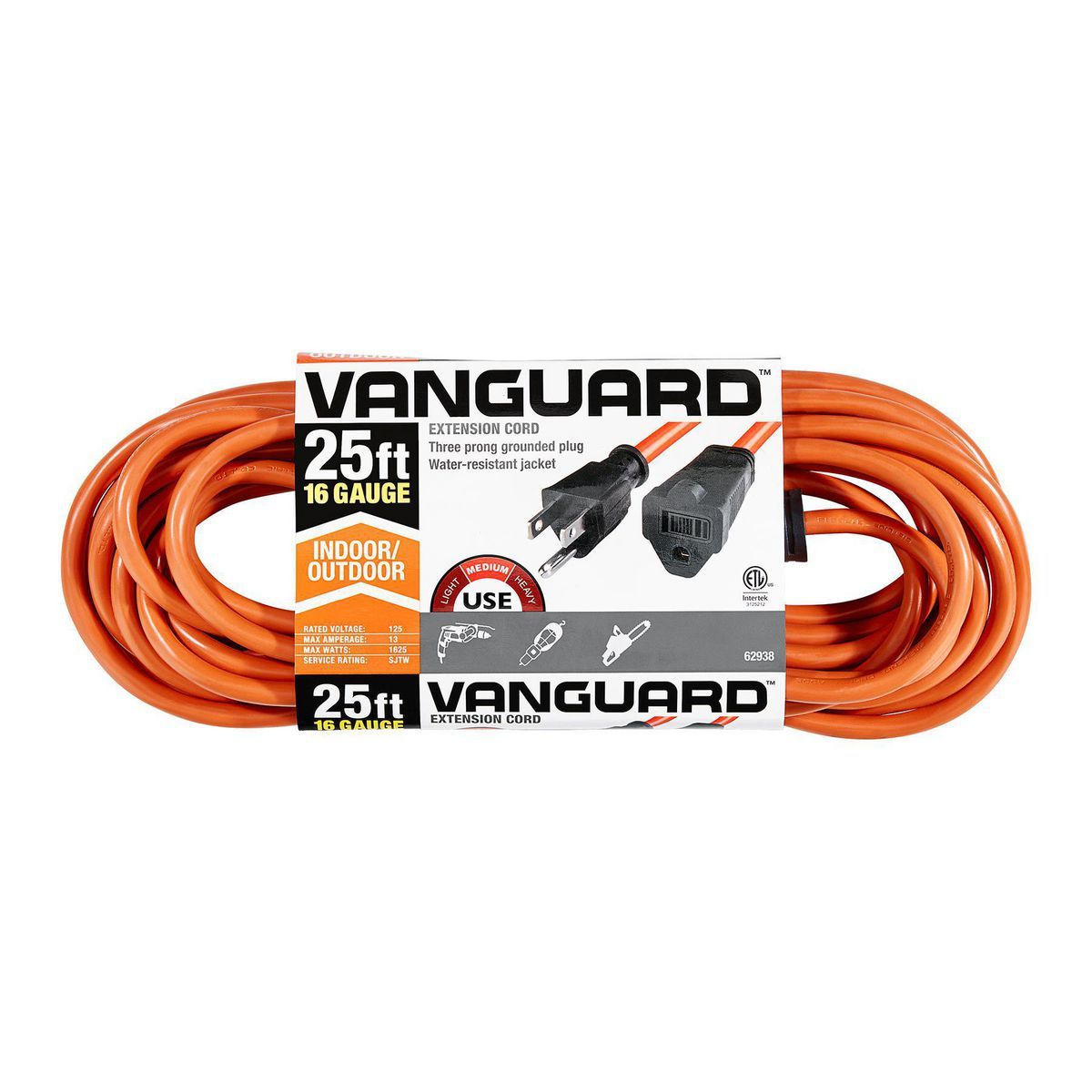 25 ft. 16/3 Gauge Indoor/Outdoor Extension Cord, Orange F368084