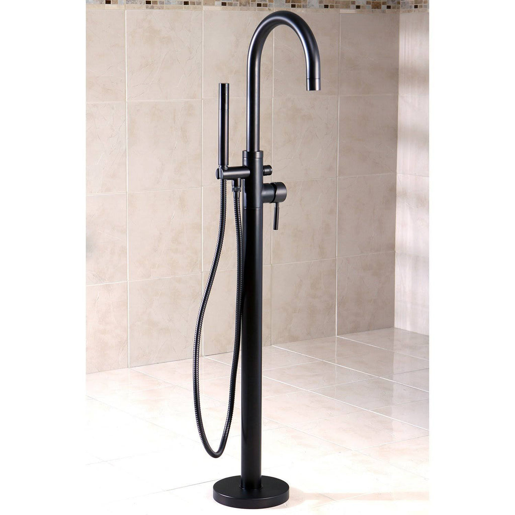 Polished Chrome Floor Mount Tub Filler with Hand Shower Q274372