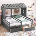 Twin Size House Platform Bed with Two Drawers P719