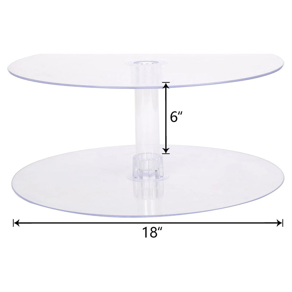 2 Tier 18 inch Acrylic Crystal Glass Clear Cupcake Stand K40844