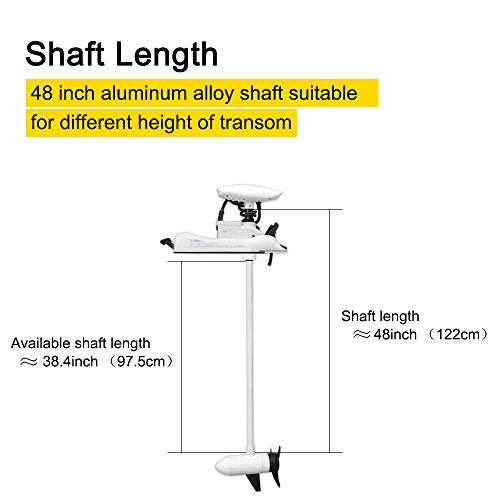 White 12V 55LBS 48inch Electric Bow Mount Trolling Motor with Remote Control L520648