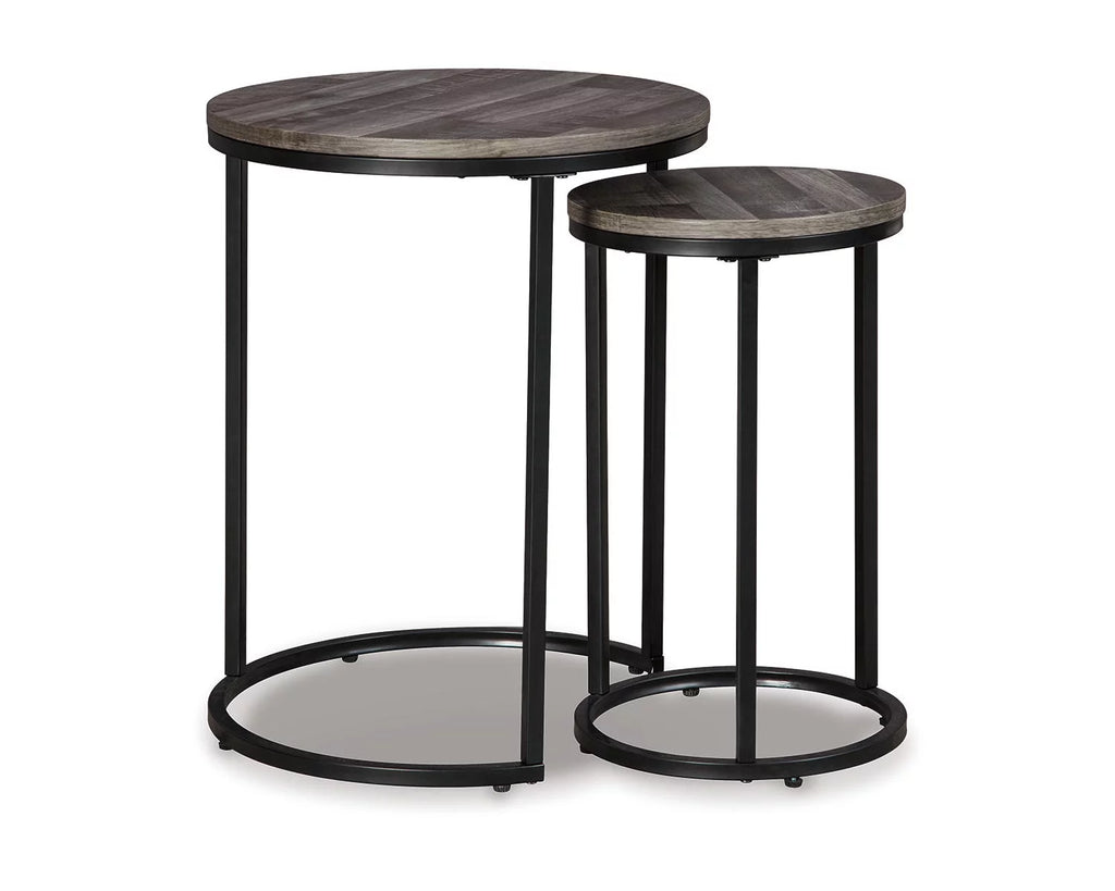 Accent Table Set of 2 Black/Gray F277537