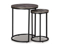 Accent Table Set of 2 Black/Gray F277537