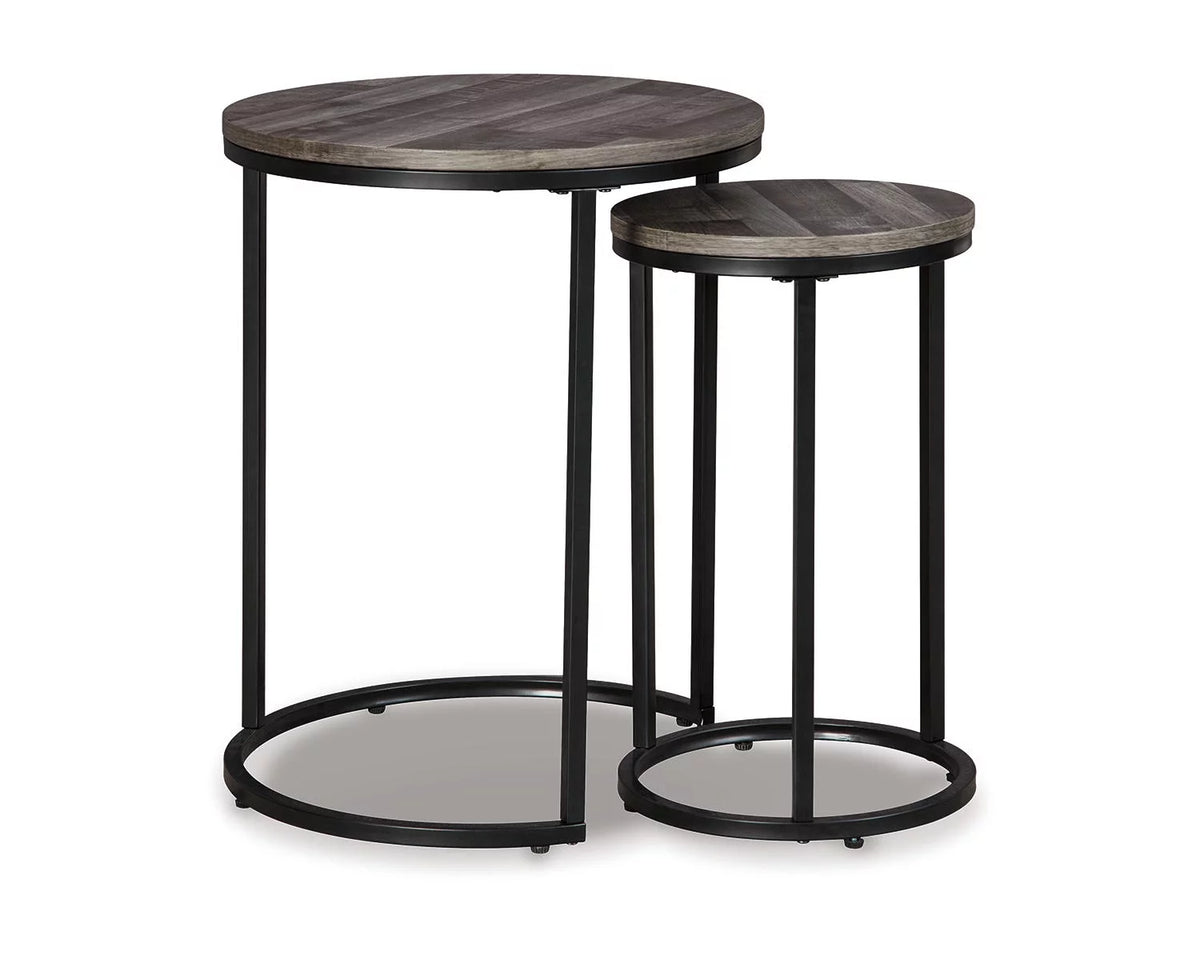 Accent Table Set of 2 Black/Gray F277537