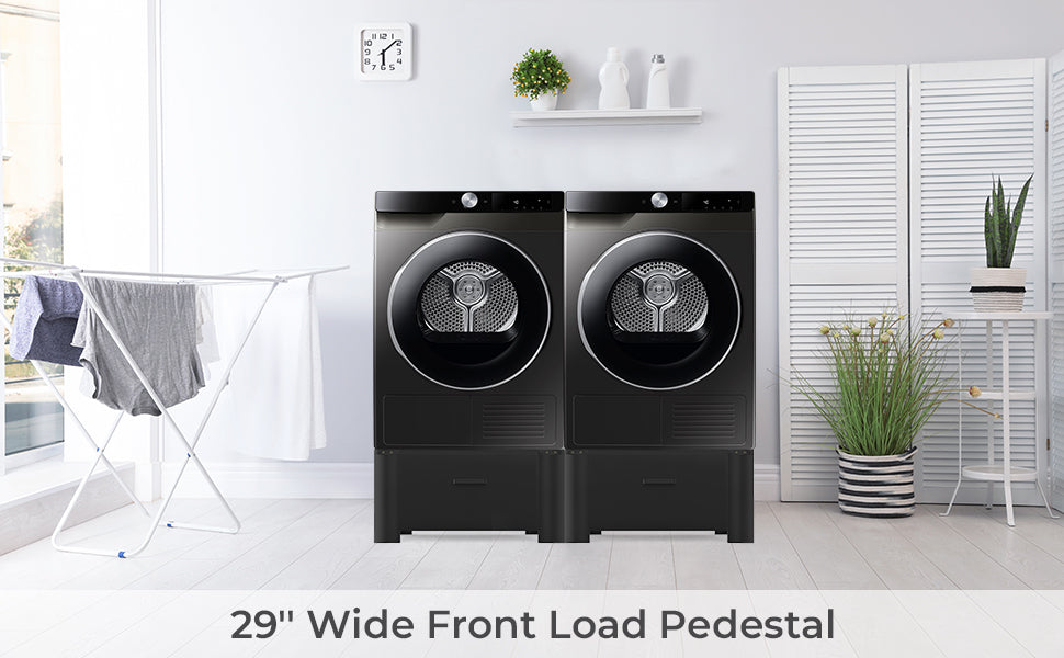 Black 29" Washing Machine Pedestal with Drawer S892