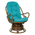 Blue and Brown Rattan Rocking Chair M506