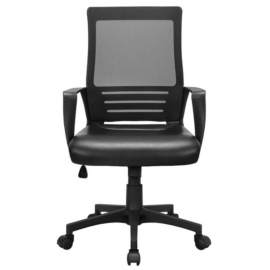 Adjustable Midback Ergonomic Mesh Swivel Office Chair with Lumbar Support, Brown Seat Y9048