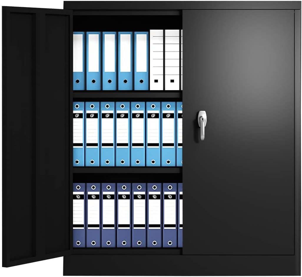 42” Steel Storage Cabinet with 2 Adjustable Shelves and 2 Doors V736646