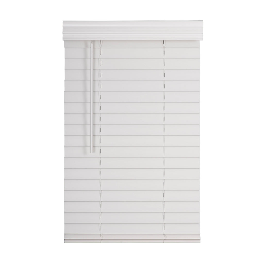 White Faux Wood Blind L236