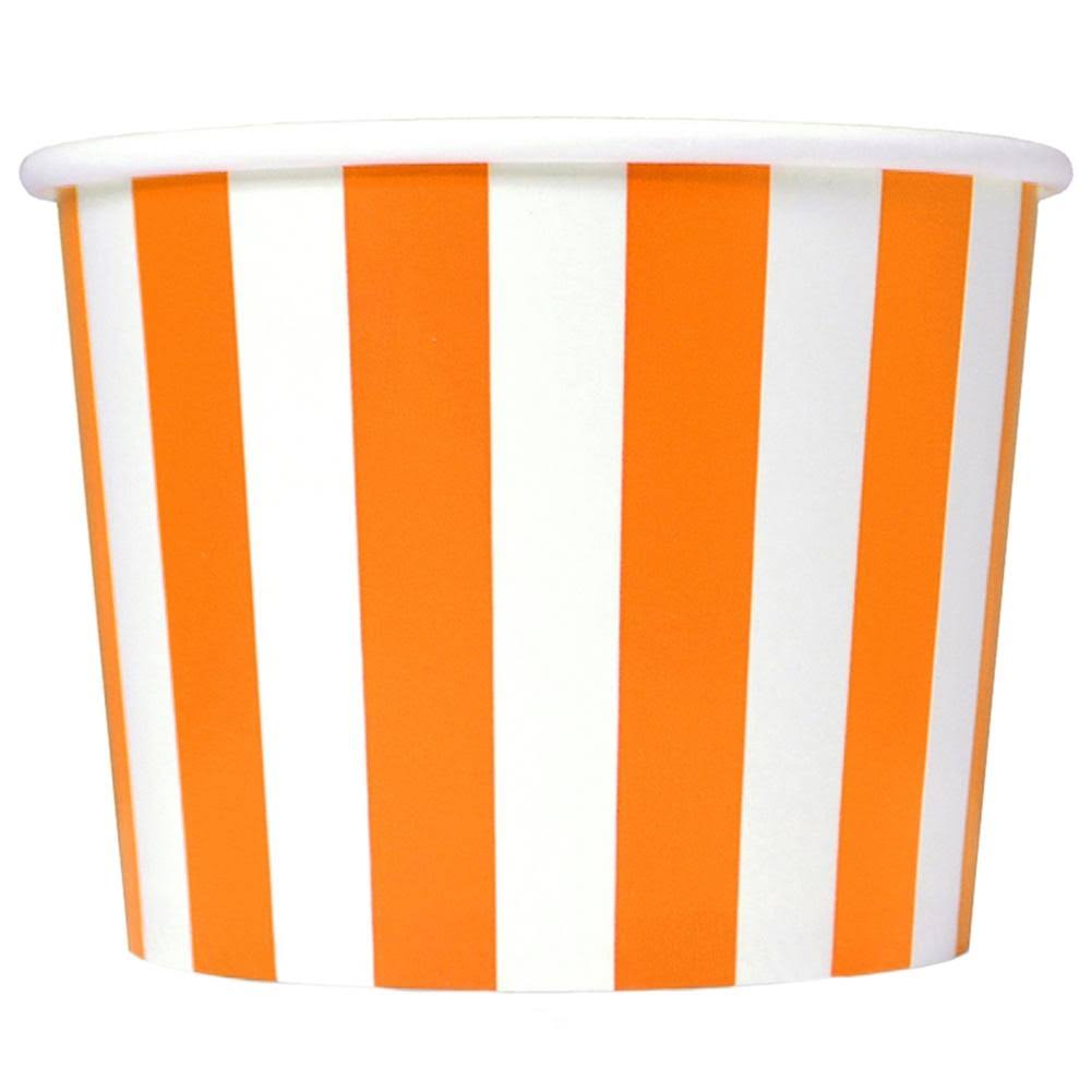 12 oz Orange Striped Ice Cream Cups, 1 Case of 1,000 Cups J773264