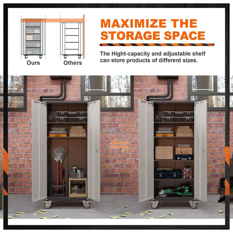 Metal Rolling Tool Storage Cabinet in Black and Grey B34626