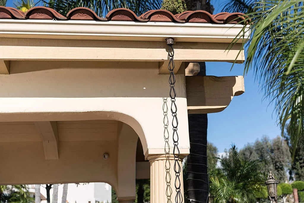 Aluminum Teardrop Rain Chain Downspout for Gutters 8.5 ft J406873