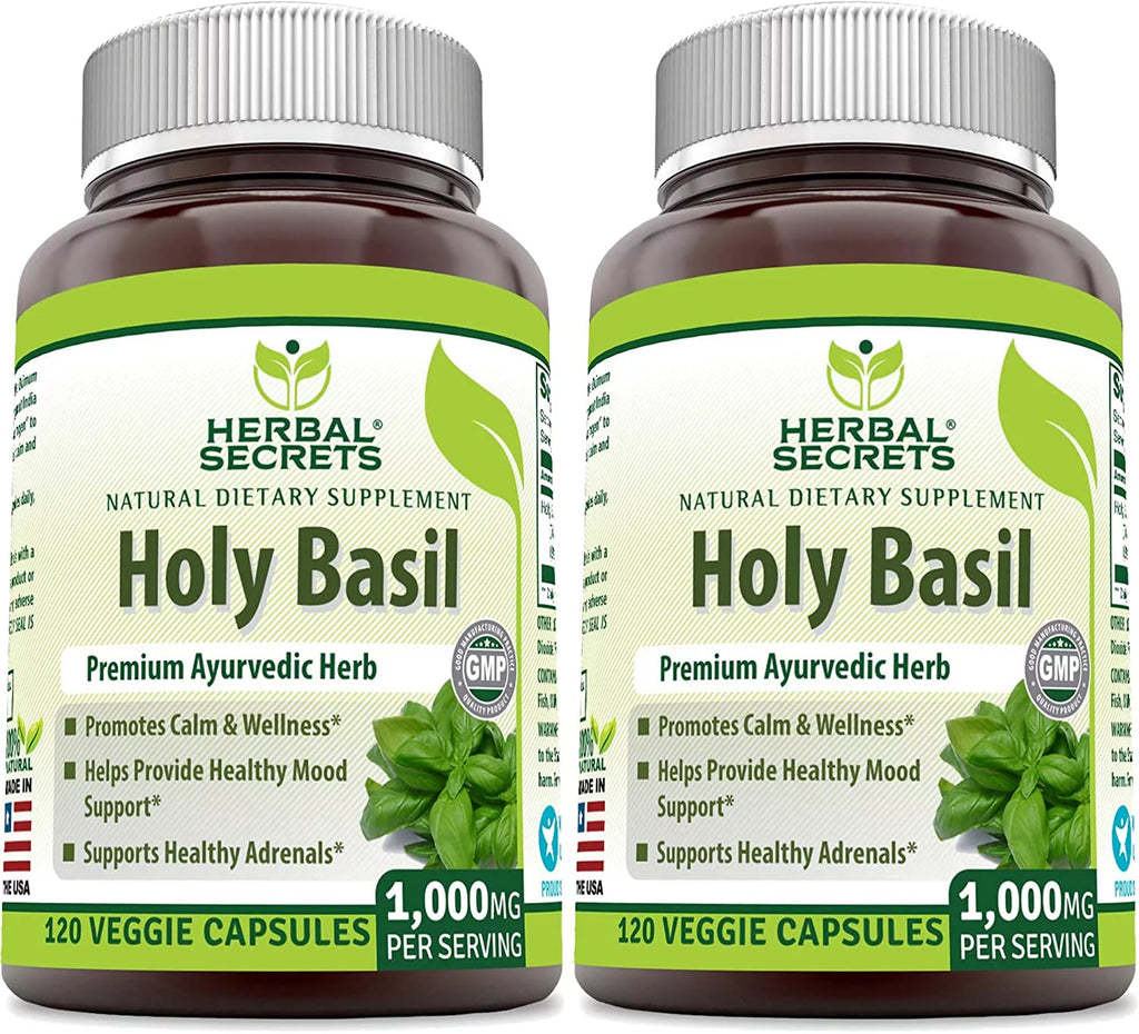 Holy Basil 1000 Mg 120 Capsules Pack of 2 G476641