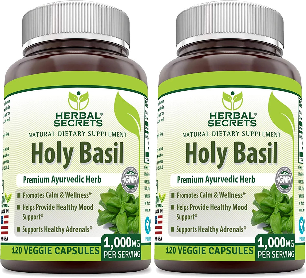 Holy Basil 1000 Mg 120 Capsules Pack of 2 G476641