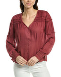 Red Silk Blouse K3686