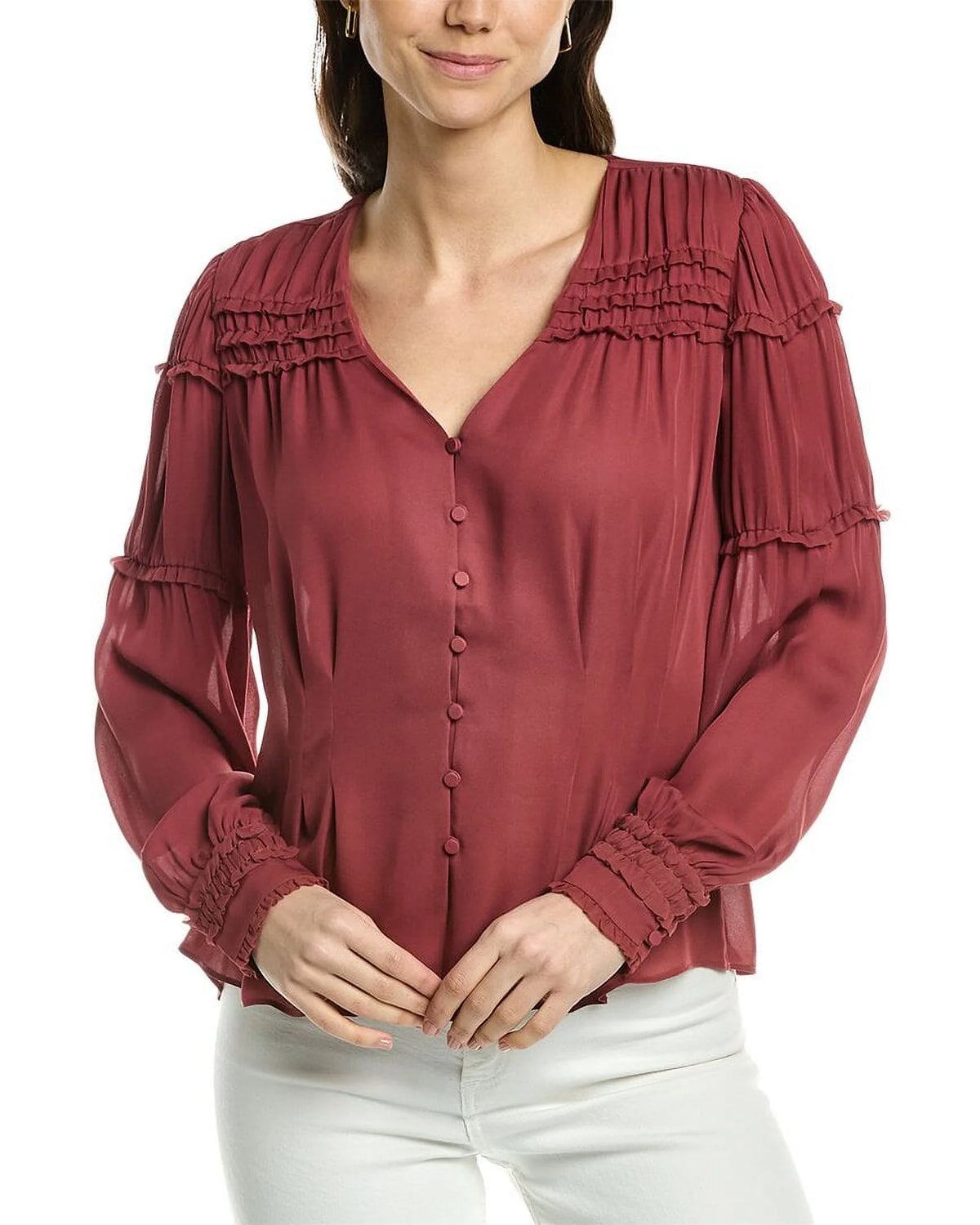 Red Silk Blouse K3686