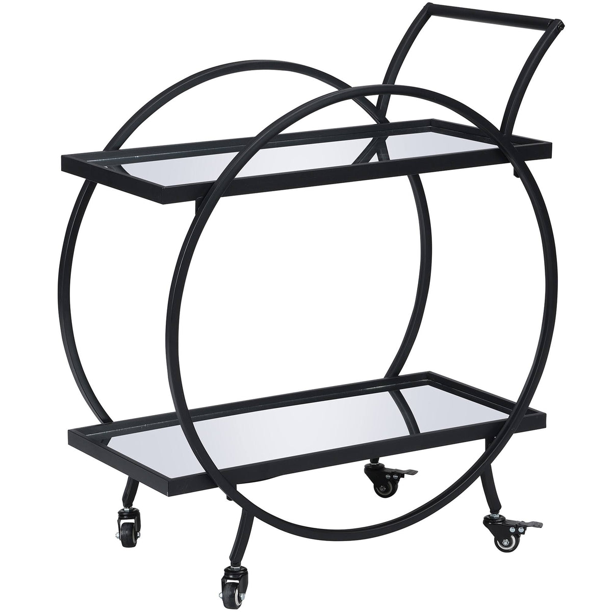 Gold/Brown Bar Cart W366