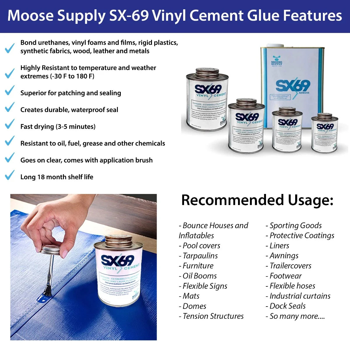 Vinyl Repair Kit with 8oz Glue L297691