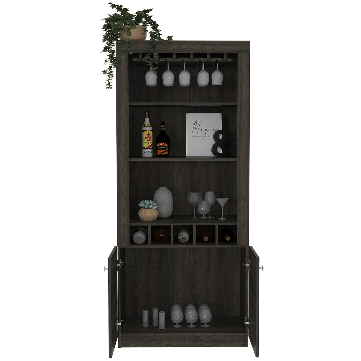Black Wengue Bar Cabinet L382667