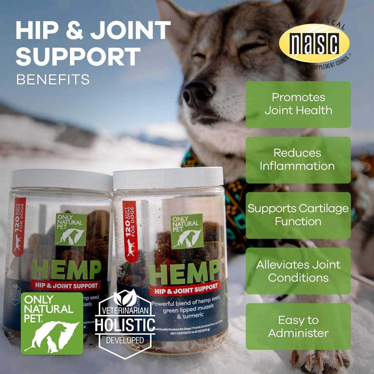 Hemp Hip & Joint Support Soft Dog Chews F41895