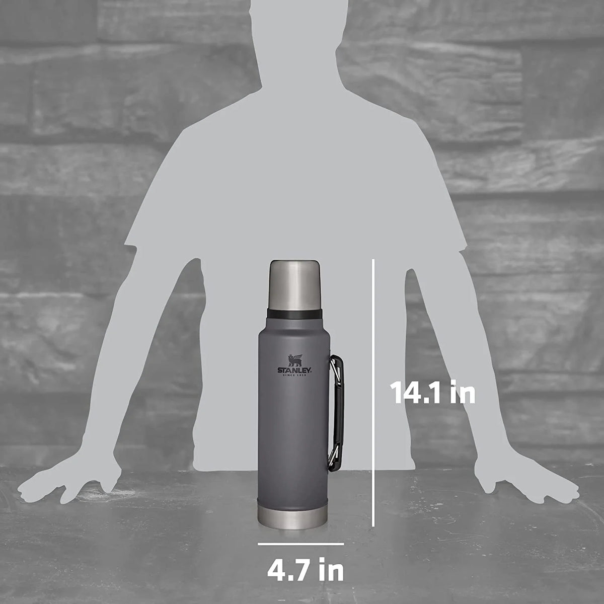 Charcoal 1.5 qt Insulated Bottle E709188