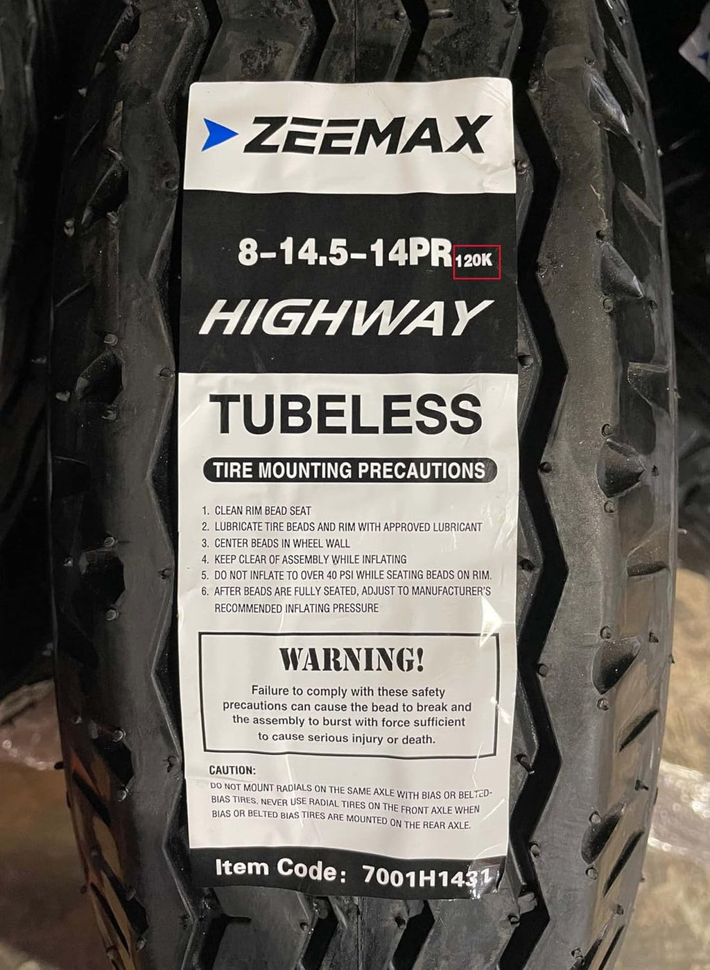 Heavy Duty Highway Trailer Tire 8-14.5 14 Ply L673682