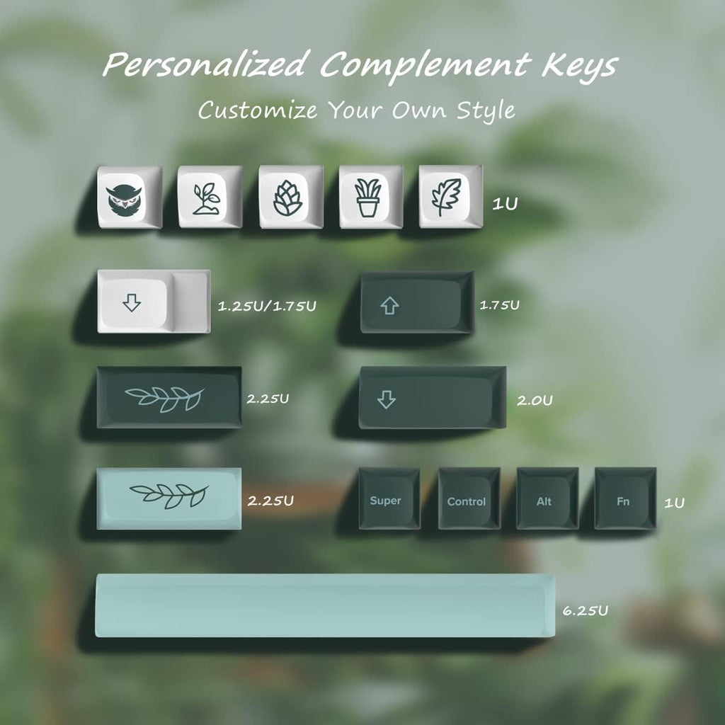 147 Keys PBT Botanical Keycaps for Mechanical Keyboard M30374