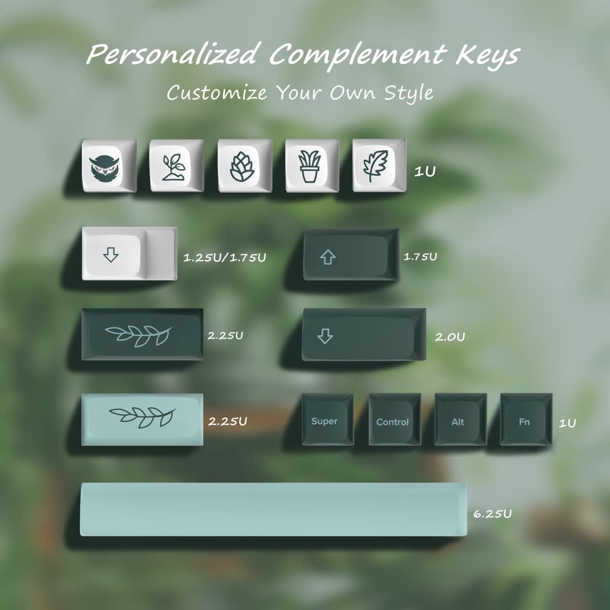 147 Keys PBT Botanical Keycaps for Mechanical Keyboard M30374