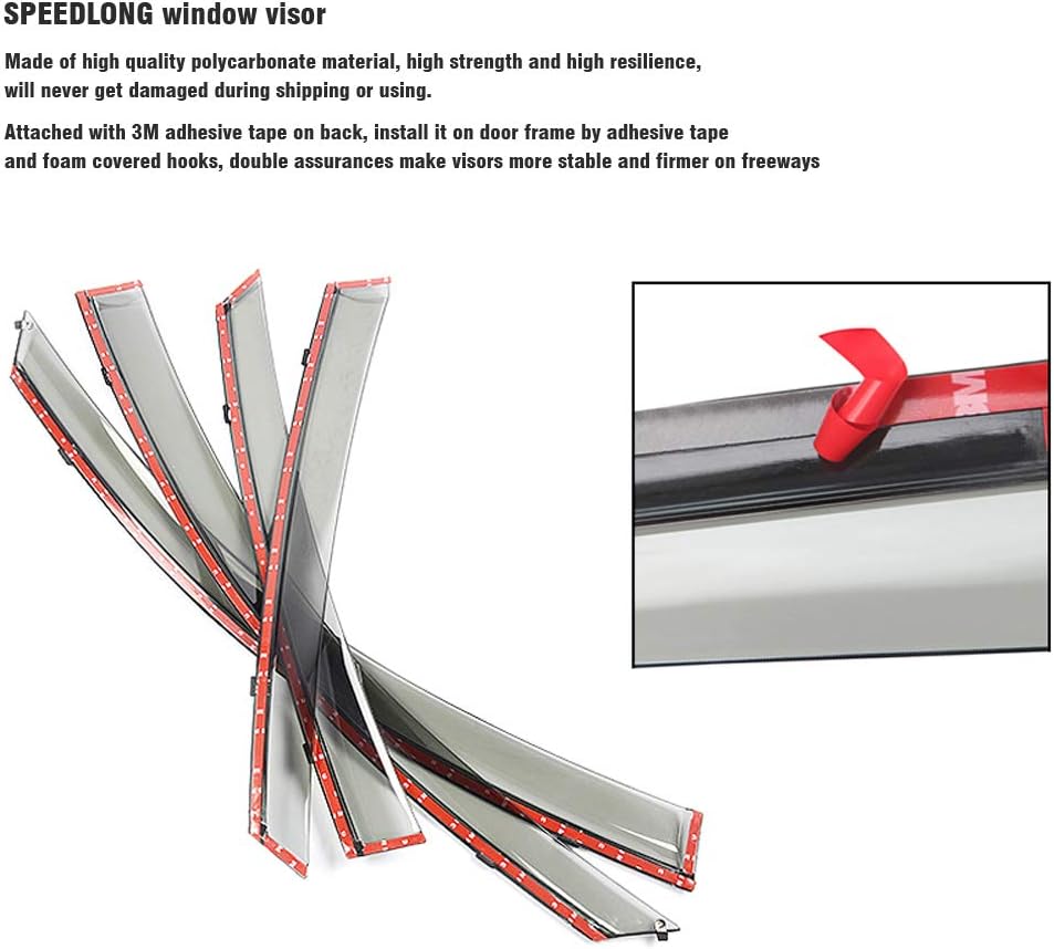 Car Window Visor Vent Shade Deflector Sun/Rain Guards C9554