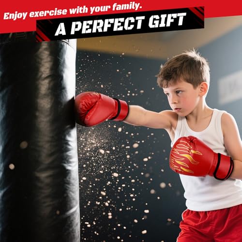 4-in-1 Kids Boxing Gloves and Punching Mitts Set with Hand Wraps L743