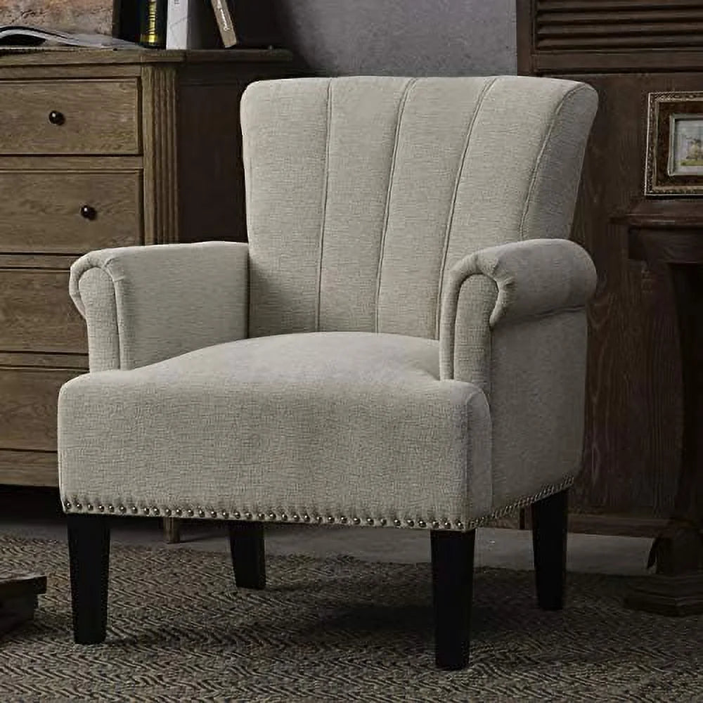 Polyester Upholstered Tufted Club Chair J1012