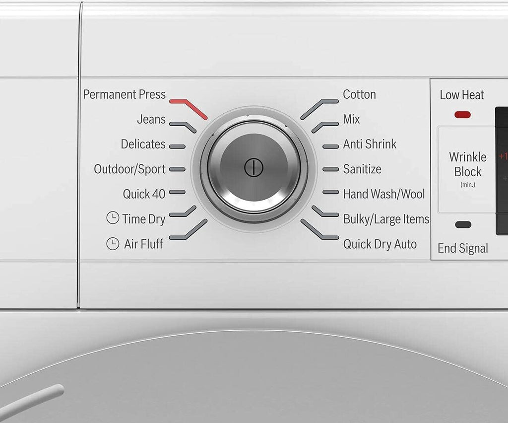 24" Smart Compact Heat Pump Dryer with 4 cu. ft. Capacity, Stainless Steel Drum, in White J396