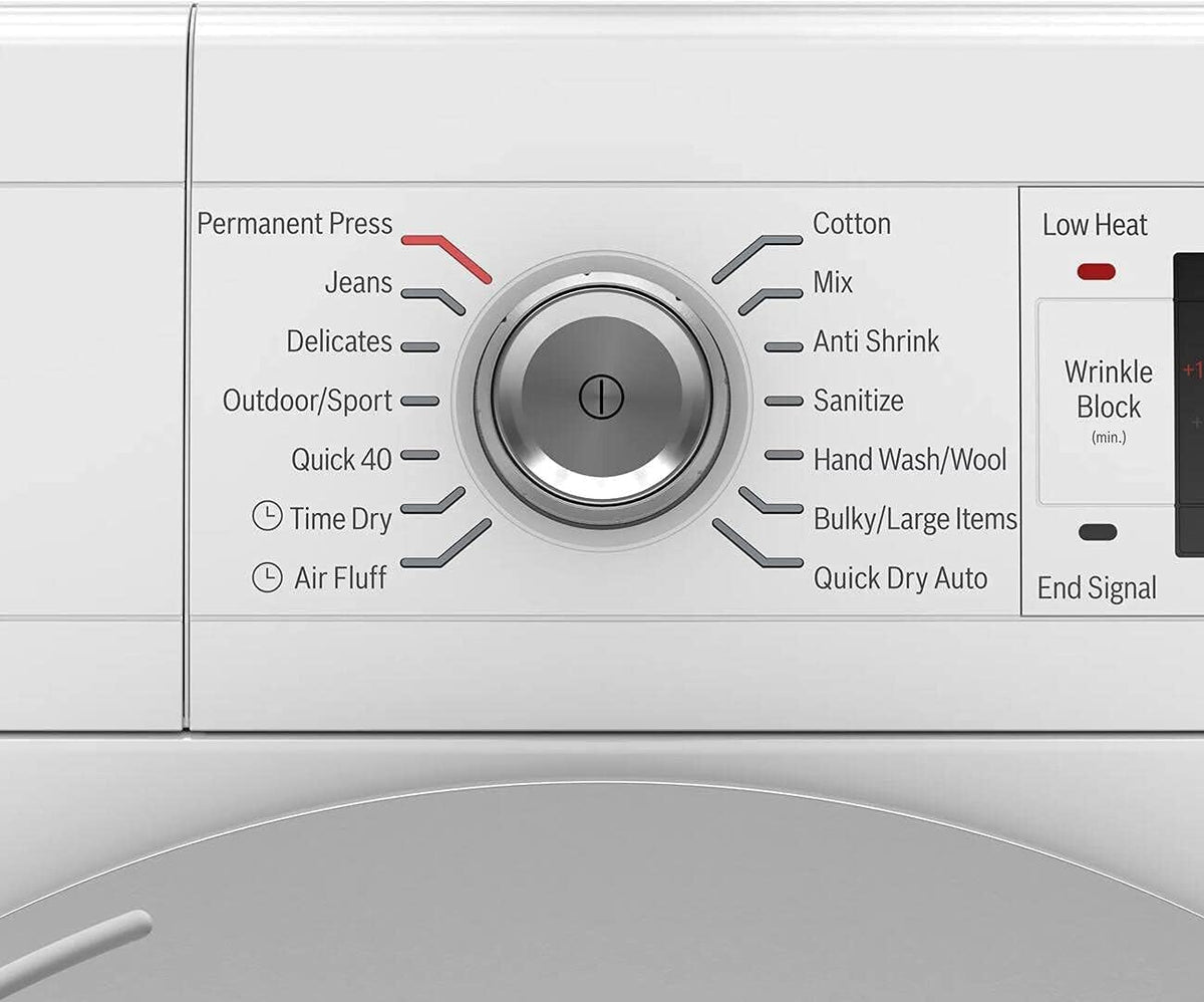 24" Smart Compact Heat Pump Dryer with 4 cu. ft. Capacity, Stainless Steel Drum, in White J396