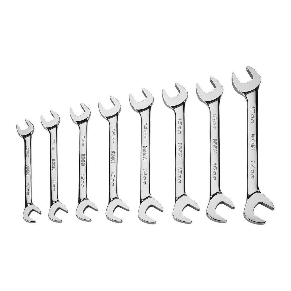 Metric Angled Open-End Wrench Set, 8-Piece P9406
