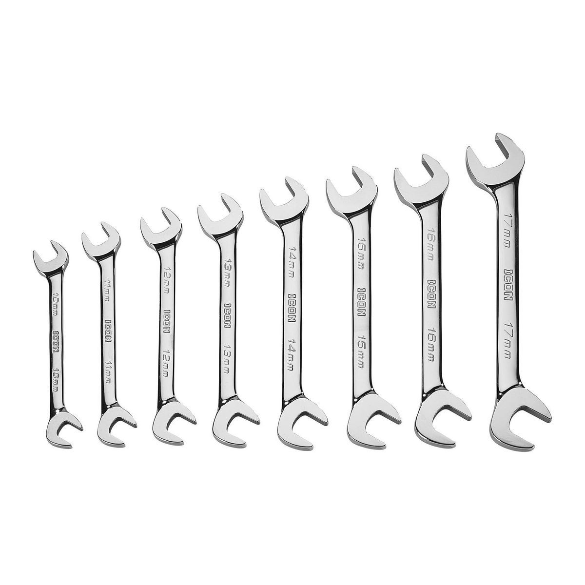 Metric Angled Open-End Wrench Set, 8-Piece P9406